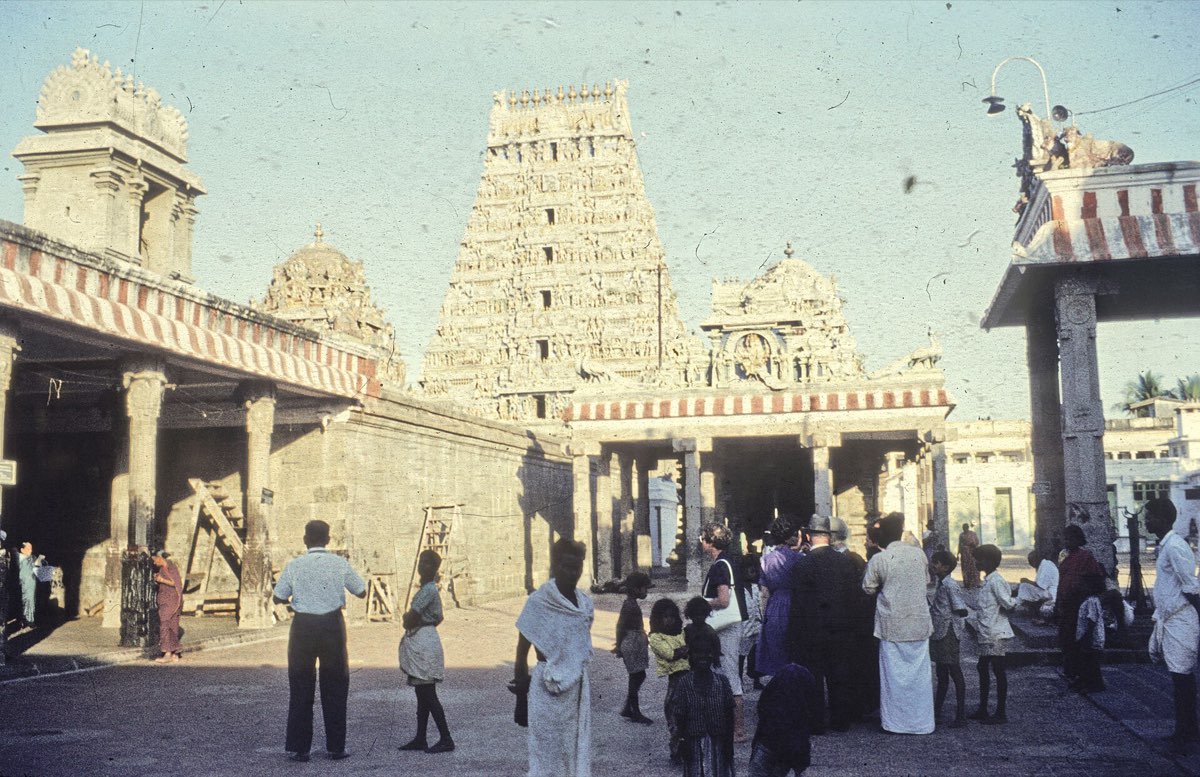 The painted gopurams of the Kapaleeshwarar temple, Mylapore