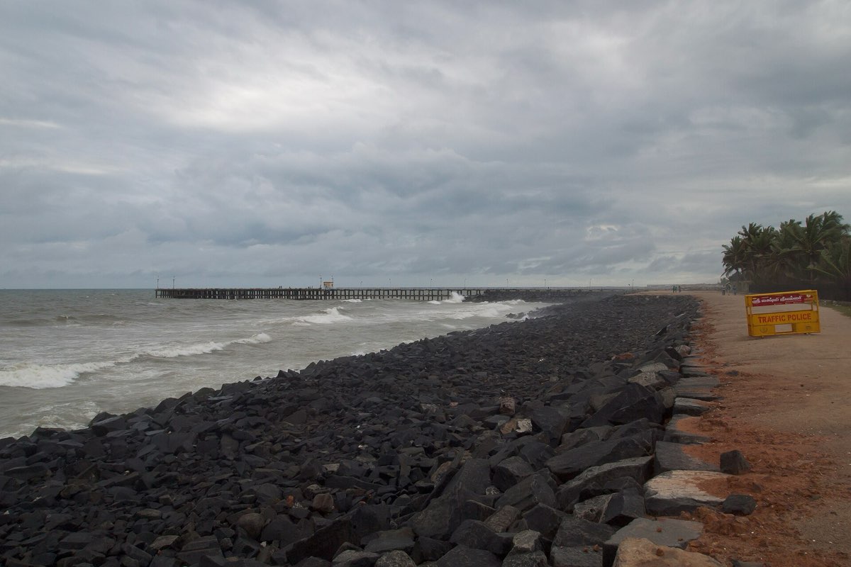 The seafront promenade at Rock Beach, Pondicherry