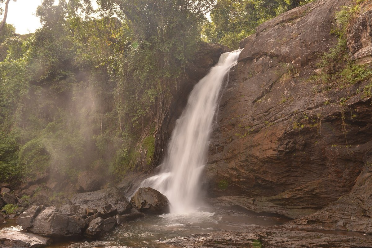 Soochipara Falls dropping into its rock pool, Wayanad