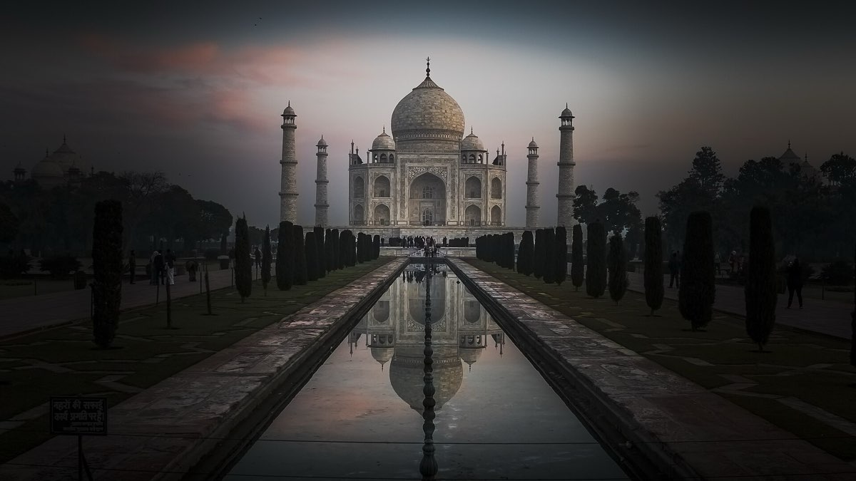 The Taj Mahal at sunrise