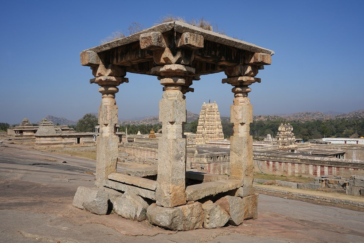 Virupaksha Temple seen from Hemakuta Hill, Hampi