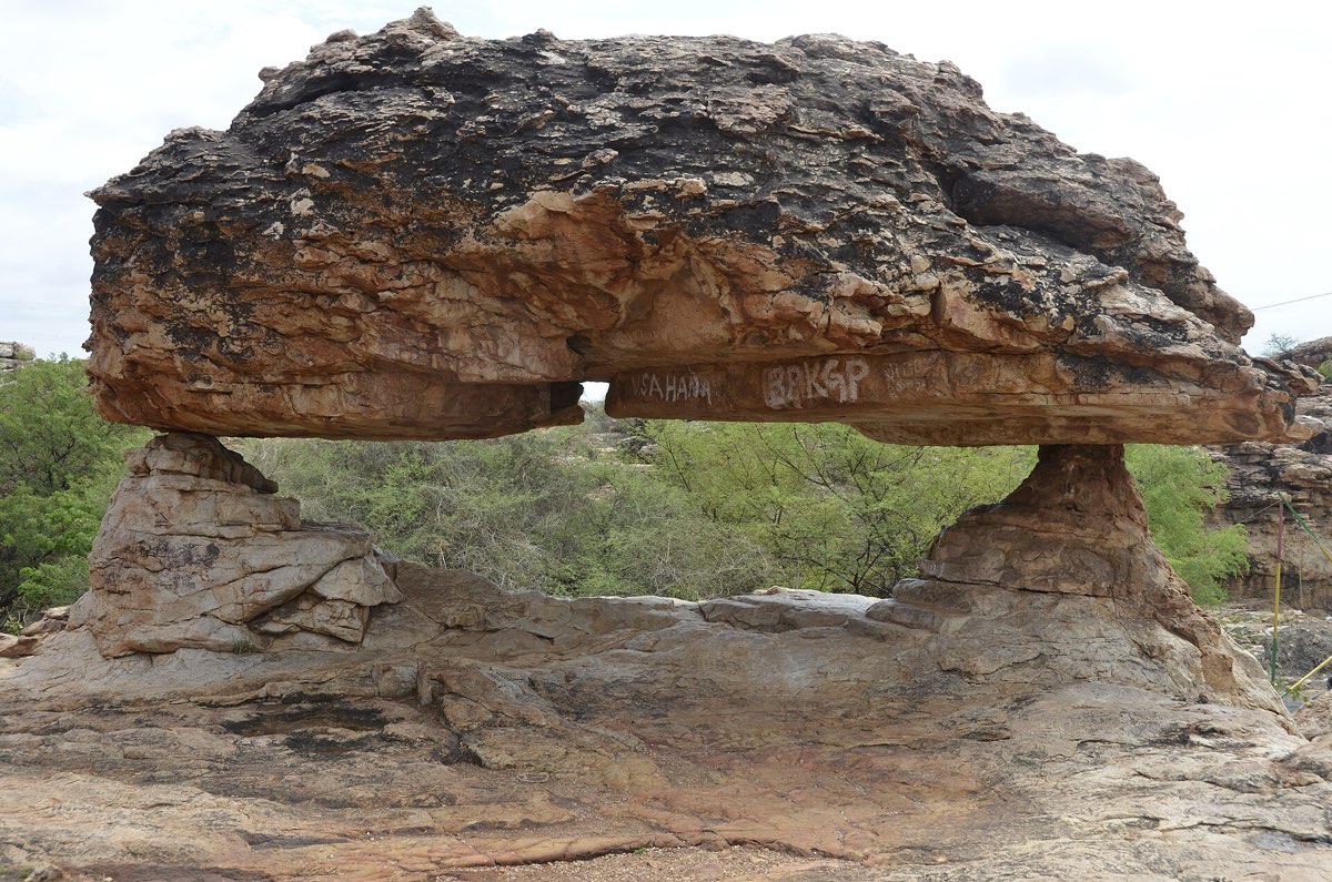 A natural rock arch at Orvakal Rock Garden near Kurnool