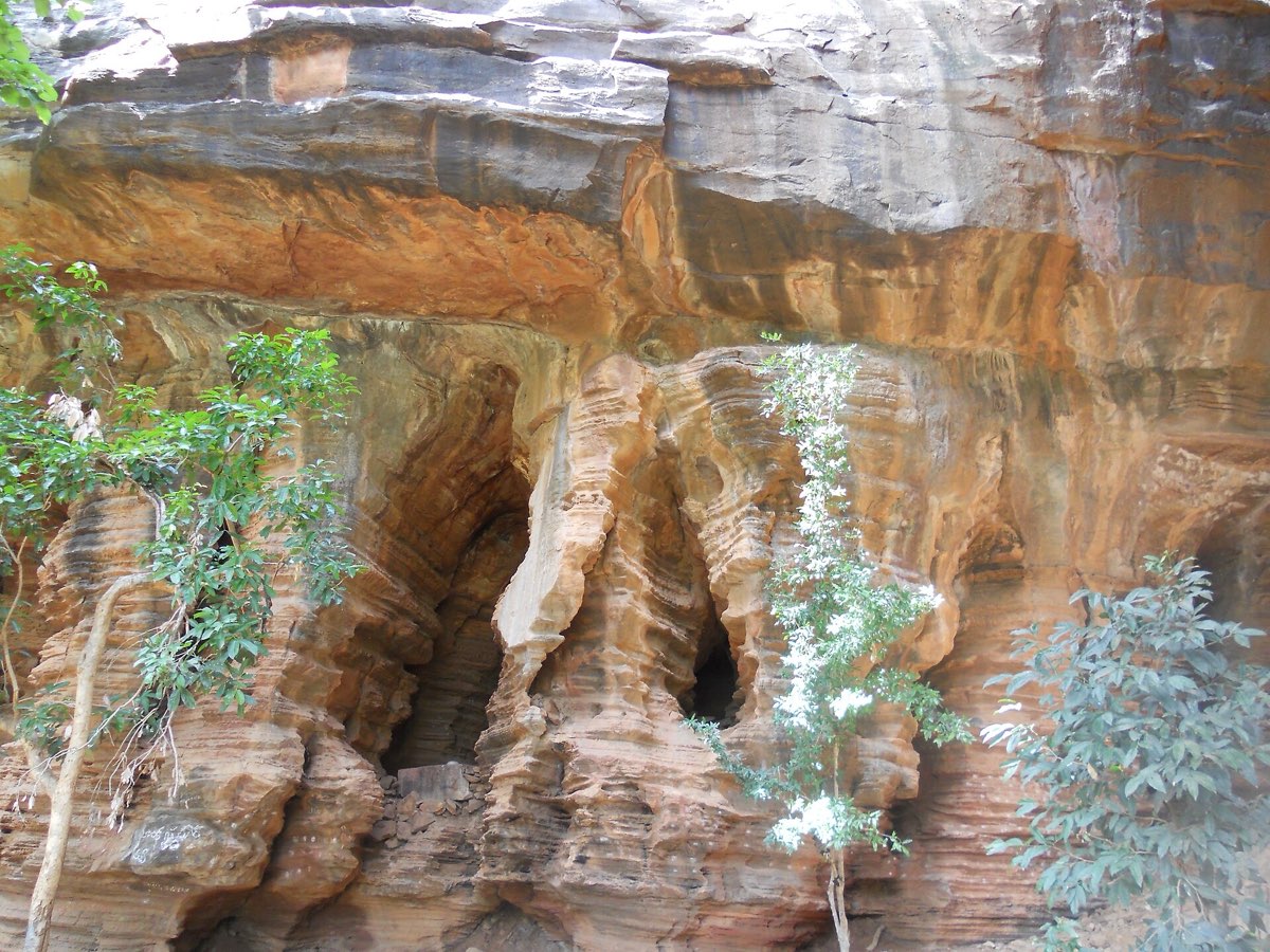 View of the Akka Mahadevi caves above the Krishna, Srisailam