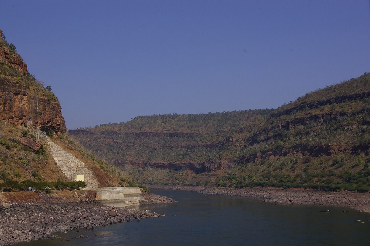 The Krishna river gorge near Srisailam